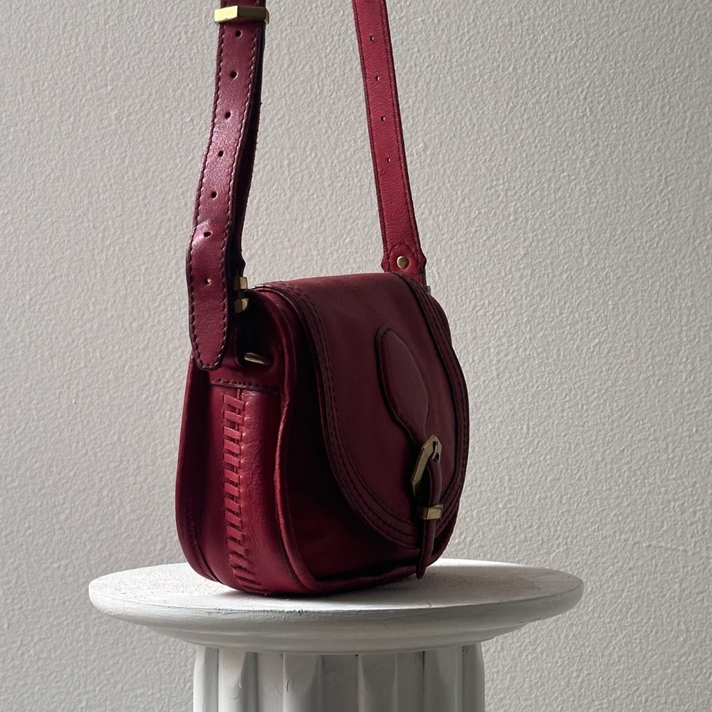 Dr. Yany Chic Burgundy Leather Crossbody Bag - Picture 1 of 9